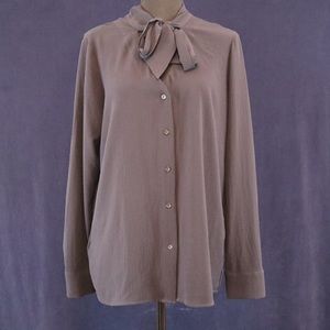 Ann Taylor Navy Sheer Blouse Size Medium